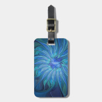 Blue Flower Fantasy Pattern, Abstract Fractal Art
