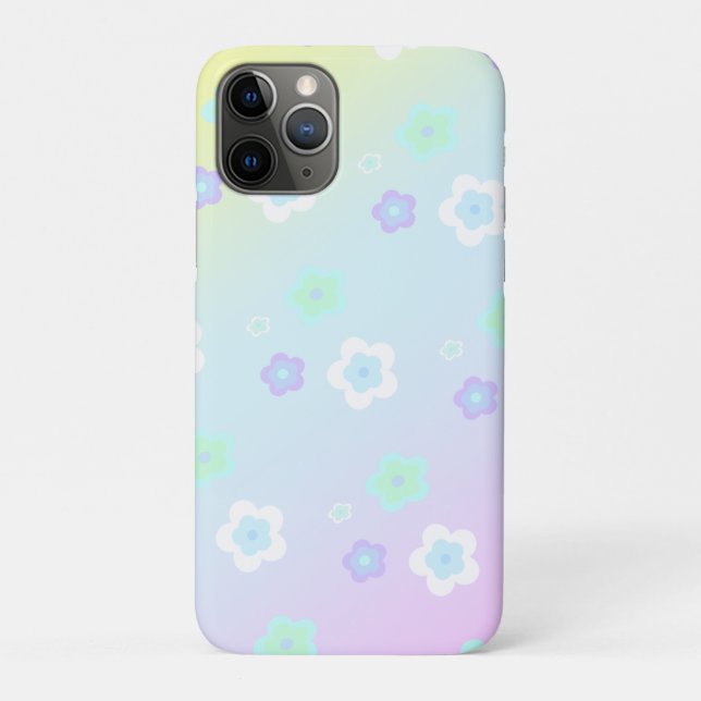 Blue Flower floral Gradient colourful Pattern Case-Mate iPhone Case (Back)