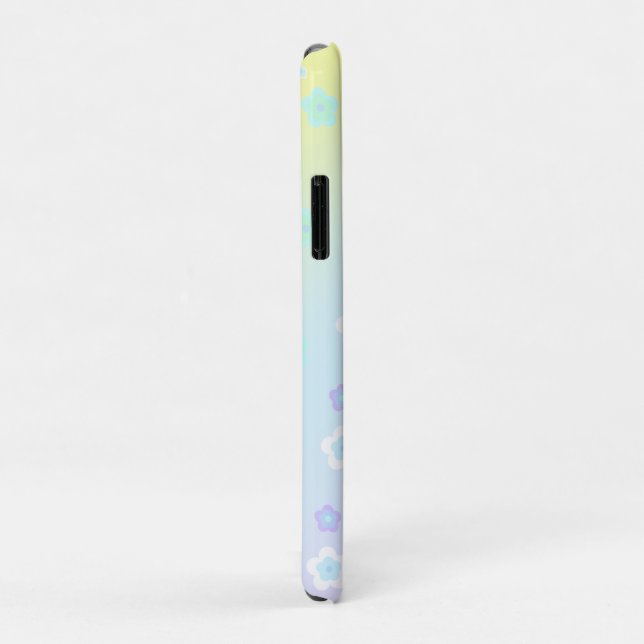 Blue Flower floral Gradient colourful Pattern Case-Mate iPhone Case (Back/Right)
