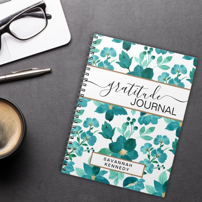 Blue flower gratitude journal notebook (Creator Uploaded)