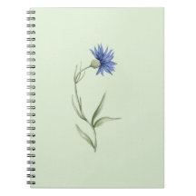 Blue Flower Green Aesthetic Notebook