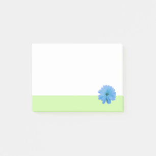 Blue Flower Green Border Post-it Notes