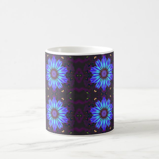 Blue Flower Kaleidoscope Coffee Mug (Center)