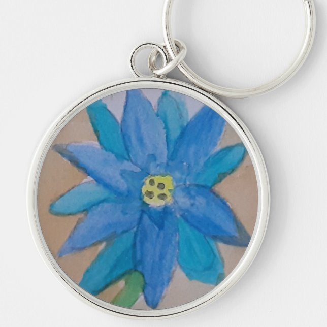 Blue Flower Key Ring (Front)
