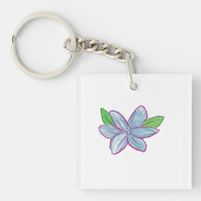 Blue Flower Keychain (Front)