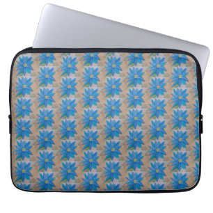 Blue Flower Laptop Sleeve