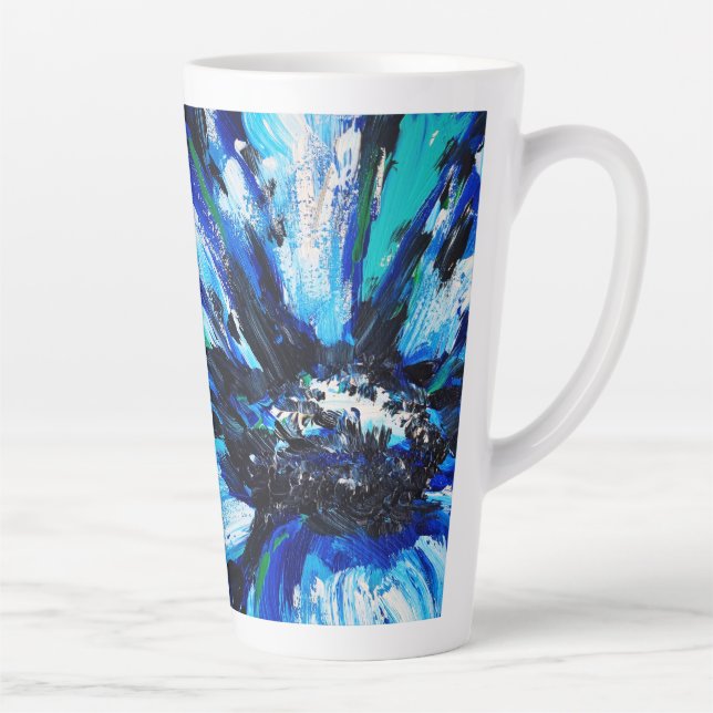 Blue flower latte mug (Right)