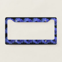 Blue Flower License Plate Frame