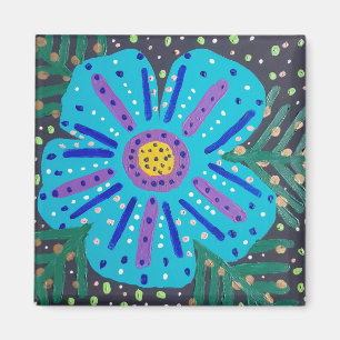 Blue Flower  Magnet