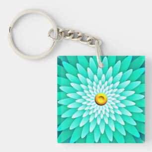 Blue Flower Mandala-68566 Keychain