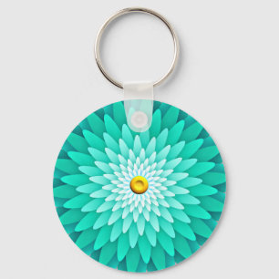 Blue Flower Mandala-68566 Keychain