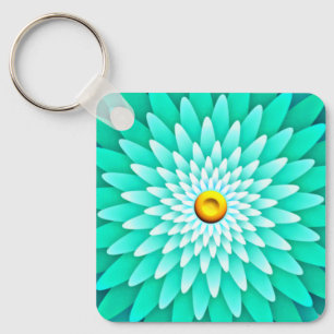 Blue Flower Mandala-68566 Keychain