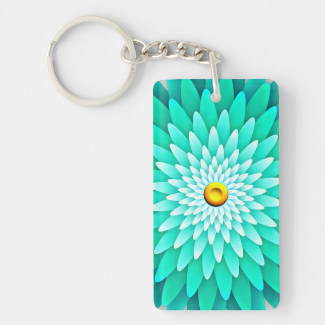 Blue Flower Mandala-68566 Keychain (Front)
