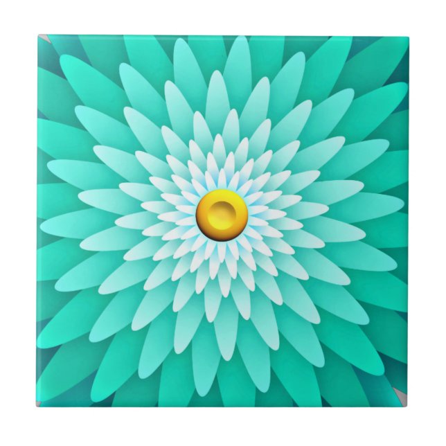 Blue Flower Mandala-68566 Tile (Front)