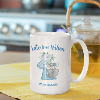 Blue Flower Mixer Home Bakery Promotional Coffee Mug