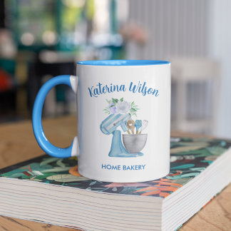 Blue Flower Mixer Home Bakery Promotional Mug