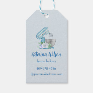  Blue Flower Mixer Logo Brand  Gift Tags