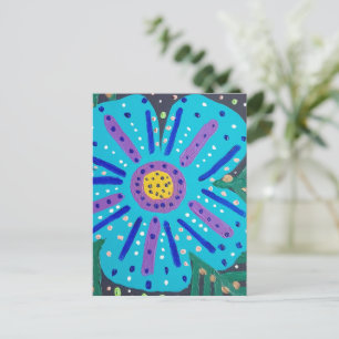 Blue Flower Painting  Postcard