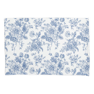 Blue Flower Pattern Pillowcase
