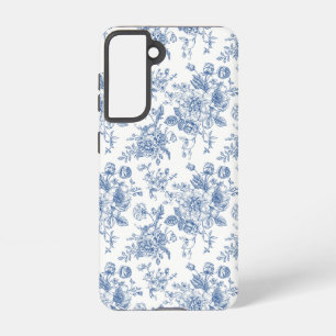 Blue Flower Pattern Samsung Galaxy Case