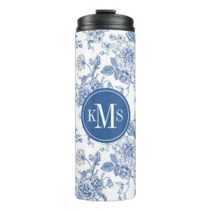 Blue Flower Pattern Thermal Tumbler