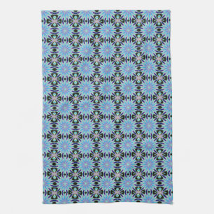 blue flower pattern towel