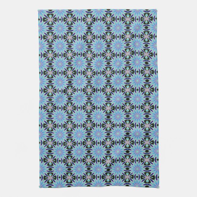 blue flower pattern towel (Vertical)