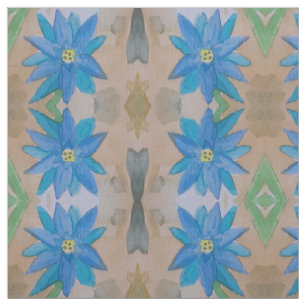 Blue Flower Pima Cotton Fabric