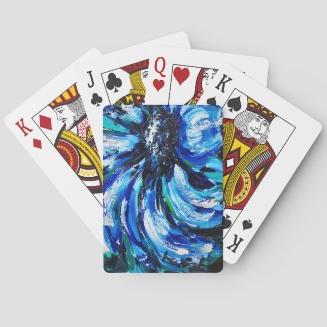 Blue Flower Playing Cards (Back)