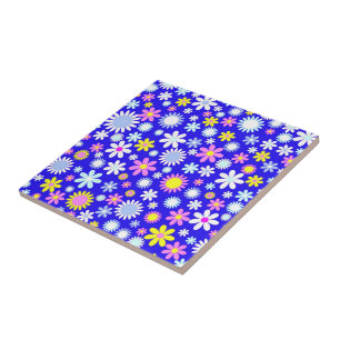 Blue Flower Power Tile