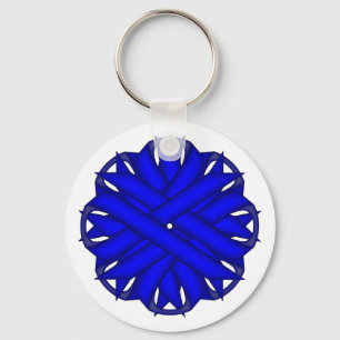 Blue Flower Ribbon by Kenneth Yoncich Keychain
