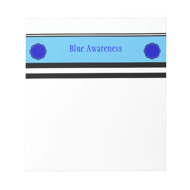Blue Flower Ribbon by Kenneth Yoncich Notepad (Front)