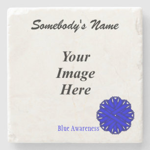 Blue Flower Ribbon by Kenneth Yoncich Stone Coaster