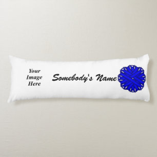 Blue Flower Ribbon Template by Kenneth Yoncich Body Pillow