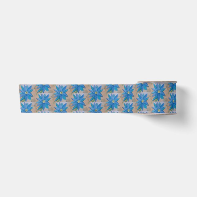 Blue Flower Satin Ribbon (Front)