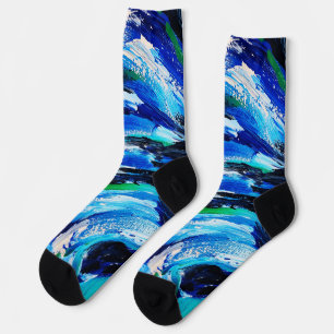 Blue flower socks