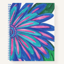 Blue Flower Spiral Notebook