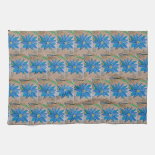 Blue Flower Tea Towel