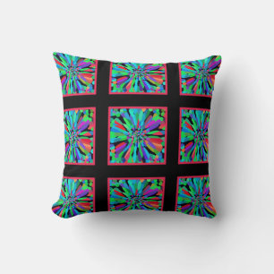 Blue Flower Throw Pillow