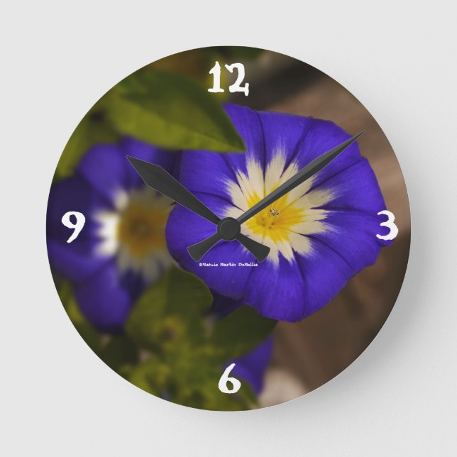 Blue Flower Wall Clock (Front)