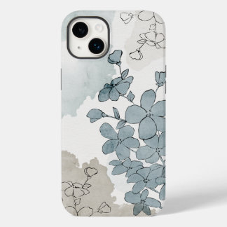 Blue flower watercolor natural boho clean Case-Mate iPhone 14 plus case