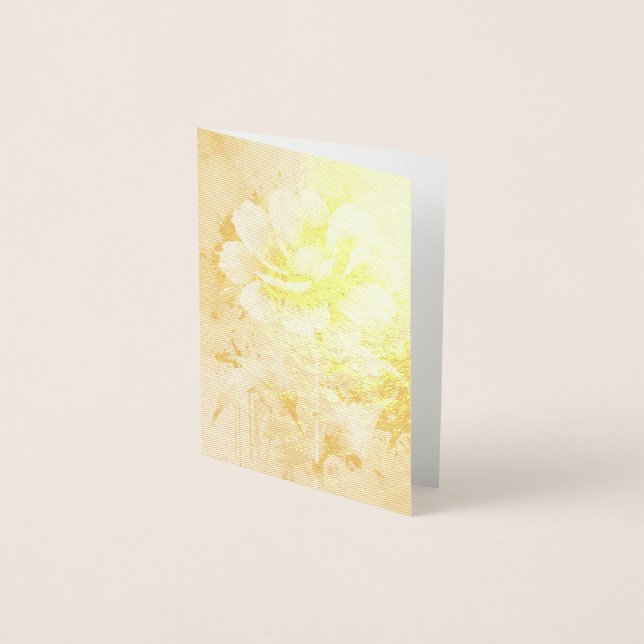 Blue flower watercolour pattern foil card (Front)