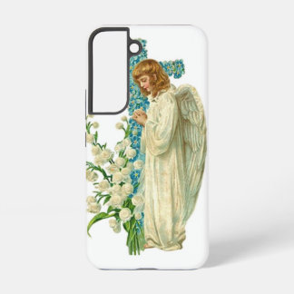 Blue Flowered Christian Cross Samsung Galaxy Case