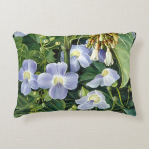 Blue-Flowered Climber by Marianne North  Accent Pillow