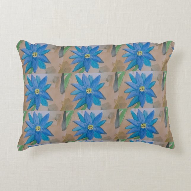 Blue Flowers Accent Cushion (Front)
