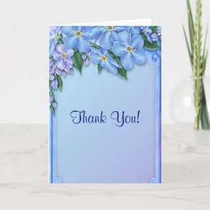 Blue Flowers All Ocassion Thank You Note