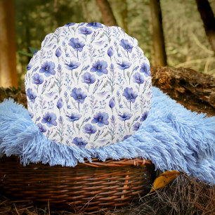 Blue Flowers All Over Print Pillow