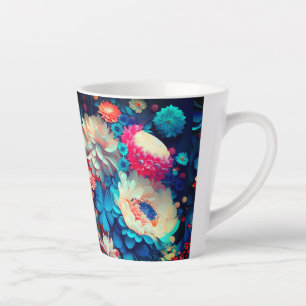 Blue Flowers Background-1 Latte Mug
