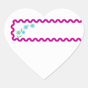 Blue Flowers  Background Heart Sticker