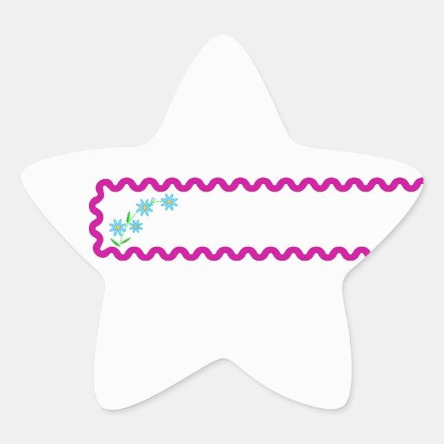 Blue Flowers  Background Star Sticker (Front)